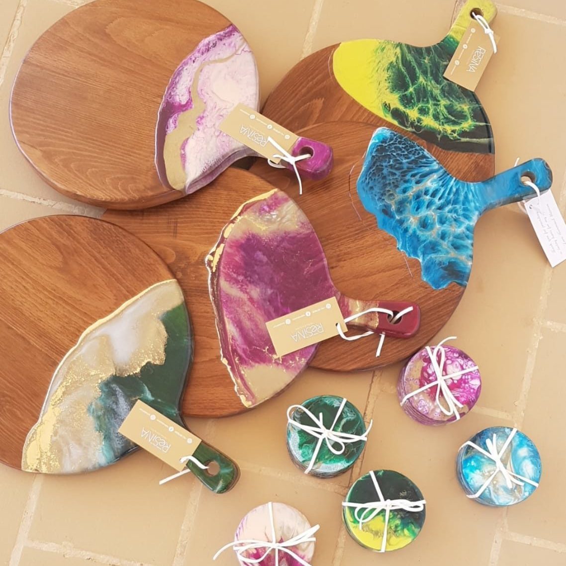 Matching Sets - resin art by Zora