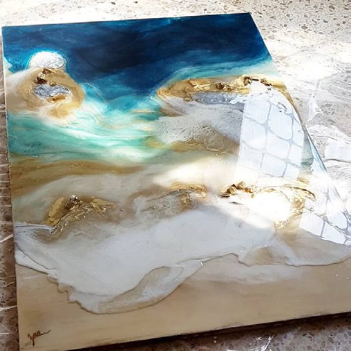 Piece 20 - handpoured epoxy resin wall artwork by Zora