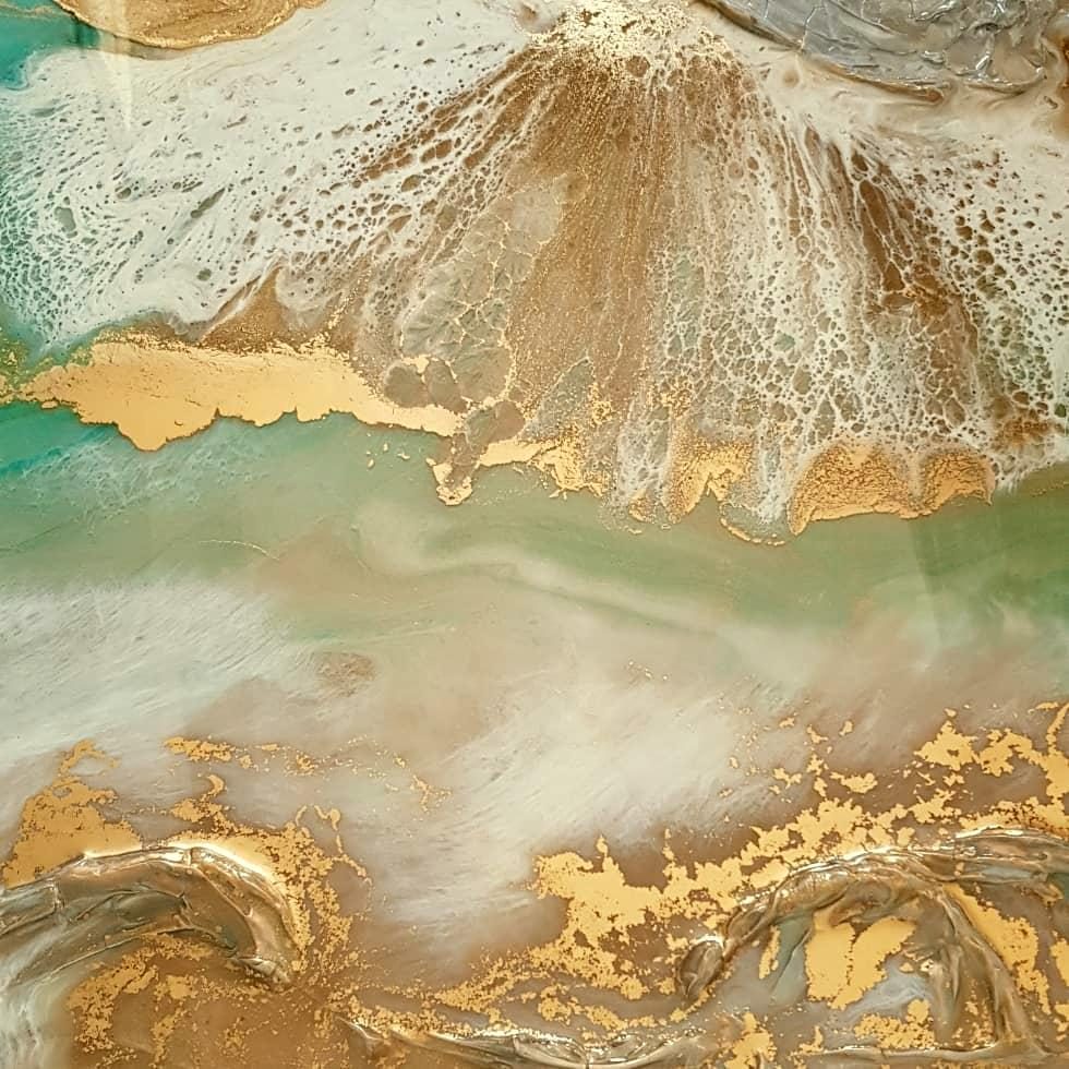 Piece 58 - handpoured epoxy resin wall artwork by Zora